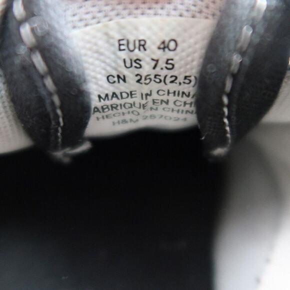 H&M Shoes Mens 7.5 Sneakers Lifestyle Low Profile Trainers Lace Up Casual Black - Picture 12 of 13